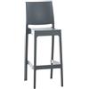 CLP Sgabello Bar Maya Impilabile In Polipropilene I Sgabello Outdoor Con Schienale I Sedia Sgabello Alta In Plastica Alt. 75 CM Colore grigio scuro