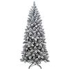 cosedacasa Albero di Natale innevato Bianco Alaska Slim cm 210 Apertura ad Ombrello Reale Artificiale Molto folto Finto salvaspazio con 818 Rami ed occupa Solo 95 cm di Diametro