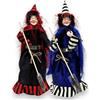 Aurora Store Statua Bambola Pupazzo Befana con Vestito a Righe, Mantello e Scopa 40 cm Decorazione epifania Natale