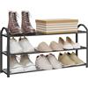 WOLTU Scarpiera Scaffale 3 Ripiani per 12 Paia di Scarpe Portascarpe Organizer Nero