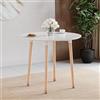 Vida Designs Batley, tavolo da pranzo rotondo, moderno, rotondo, con gambe in legno di faggio naturale, tavolo da pranzo compatto per piccole cucine e sale da pranzo (bianco, 4 posti)