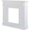 Rebecca Mobili Cornice decorativa caminetto, decorazione camino bianca, di legno, stile tradizionale, per soggiorno - Misure 100 x 109 x 26 cm (HxLxP) - RE4800