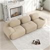 Bladez Moderno divano modulare a 3 posti con chaise longue, base antiscivolo, con braccioli ergonomici e imbottitura altamente elastica, moderno divano per soggiorno, beige, 3 posti