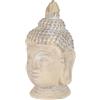 ECD Germany Testa di Buddha Meditando 78 cm in Resina Beige/Grigio Scultura Statua per la Decorazione Casa Interna Domestica dell'Ufficio Studio Feng Shui Meditazione