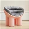 XRBCNMM Poltrona a pozzetto con gambe di elefante, con cuscino in peluche, moderna, per soggiorno, camera da letto, balcone, ufficio, comoda poltrona per adulti e bambini (rosa, 84 cm con cuscino)
