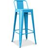 Iconik Interior Tolix Style - Sgabello da bar con schienale, design industriale - 76 cm - Nuova edizione - Stylix turchese