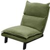 ML DESIGN modern living ML-Design Sedia da Terra Verde in Lino con Schienale Regolabile 90-180° Struttura in Acciaio Imbottito Poltrona Relax Cuscino da Pavimento Divano Pigro per Meditazione Poltroncina Lounge