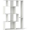 HOMASIS Libreria Scaffale con Forma di S, Libreria Verticale a 6 Cubi in Legno, Mobile Scaffale Moderna con Dispositivo Antiribaltamento da Soggiorno, Studio, 80 x 30 x 119 cm (Bianco)