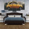 KGKBH 5 Dipinti su Tela Quadri modulari HD Stampati Moderni 5 Pannelli Gialli Vecchi Quadri di Arredamento Auto d'Epoca Poster
