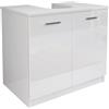 Liberoshopping Mobile bagno copricolonna a 2 ante in Legno 70x46xH62 in kit da montare (Bianco Lucido)