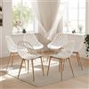 buybyroom Set di 6 poltrone per soggiorno, Living Room Chairs, poltrona lounge, è realizzata in PP e metallo e può sopportare un peso di 120 kg, bianco
