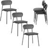 Lestarain Set di 6 Sedie da Pranzo, Sedie da Cucina Imbottite, Sedie da Toilette, per Sala da Pranzo Cucina Soggiorno, Gambe in Metallo, Velluto, Grigio Scuro
