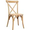 Biscottini Sedia Cucina Vintage legno di frassino L42xPR43xH88 - Sedie sala da pranzo - Sedie cucina - Sedie sala da pranzo legno - Sedie da soggiorno seduta in rattan Cross (Legno Naturale)