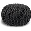 Casamia Pouf Ø 55 Pouf a maglia per seduta/cuscino da pavimento, 45 cm, per interni, diametro 55 cm, colore grigio pietra