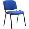 Generico Sedia VENERE FISSA SEDIA PER UFFICIO E SALE ATTESA CON STRUTTURA IN METALLO VERNICIATO e SEDUTA IMBOTTITA IN POLIURETANO RIVESTIMENTO MICROFIBRA colore BLU