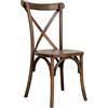 Biscottini Sedia Cucina Vintage legno di frassino L42xPR43xH88 - Sedie sala da pranzo - Sedie cucina - Sedie sala da pranzo legno - Sedie da soggiorno seduta in rattan Cross (Noce/Legno)