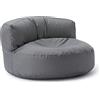 Lumaland - Pouf per esterni, pouf rotondo, con imbottitura da 320 l, 90 x 50 cm, grigio