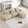 Bladez Moderno divano modulare a 3 posti a forma di L con ottomano, senza montaggio, divano ergonomico con braccioli larghi e imbottitura stabile per soggiorno, beige, 3 posti+1