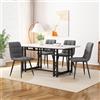 Merax Tavolo da pranzo rettangolare 120 x 70 cm, per 4-6 persone, telaio in metallo, gambe nere del tavolo, adatto per ristorante, soggiorno, cucina, soggiorno, bianco/nero