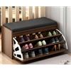 Generic Scarpiera con 3 cassetti ribaltabili, panca per scarpe con sedile imbottito, panca da ingresso con scatola portaoggetti con parte superiore sollevabile, moderna scarpiera organizer per camera da letto