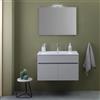 Kiamami Valentina - Mobile Bagno Sospeso 80Cm 2 Ante Grigio Moon | Silvia