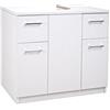 Liberoshopping Mobile copricolonna sottolavabo in legno 70x46xH62 (2 ante 2 cassetti Bianco Frassino)