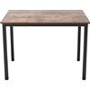 sogesfurniture BHEU-AC3FB-100 - Scrivania per computer, da ufficio, in legno e acciaio, facile da montare, 100 x 60 x 75 cm, colore marrone e nero