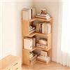WENMEE Libreria angolare in legno massello, 1-5 ripiani da pavimento, girevole a 90 gradi, semplice piccolo mobiletto triangolare, armadio portaoggetti da parete, facile da montare(98x40x40cm)