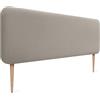 DHOME Testiera Imbottita Liscia Arrotondata in Velluto per Parete Acustica Testate Fonoassorbenti Testiera Letto Camera da Letto (Marrone, 140cm)