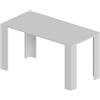 POKAR Mesa De Comedor, Tavolo da Pranzo, Tavolo Cucina, Scrivania con Gambe per Tavolo e Piano del Tavolo da 2,5 cm, Bianco, 140 x 70 x 75 cm