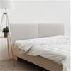 DHOME Testiera Imbottita Liscia Arrotondata in Similpelle con Gambe per Parete Acustica Testate Letto Fonoassorbenti Camera da Letto (Bianco Osso, 180cm Dual)