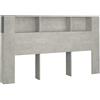 vidaXL Testiera con Scomparti Grigio Cemento 180x18,5x104,5 cm
