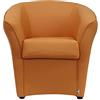Totò Piccinni Poltrona POZZETTO Imbottita Artigianale in Ecopelle Design Made in Italy (Arancione Chiaro)