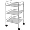 Feridras 154006-B Carrello con Ruote, 3 Ripiani, Cromo, 32x41x75 cm