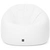 PATCH HOME Patchhome - Pouf 2 in 1, cuscino da pavimento, poltrona a sacco da gaming, per adulti e bambini, con imbottitura, Ø 125cm, bianco (white)