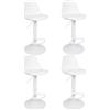 LANTUS Set di 4 Sgabello da Bar Moderno Sgabello Alto con schienale in Simipelle Sedia Alta da Cucina Regolabile Girevole-4pc-B bianco puro