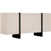 Vente-unique - Credenza con 4 ante in MDF Beige e Nero - LUVONIA