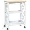 HOMCOM Carrello da cucina pieghevole Carrello da cucina con ruote Carrello portaverdure con 2 ripiani per sala da pranzo Carico 40 kg 60x40x84 cm Bianco