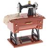 ARVALOLET Vintage Mini Sewing Machine Music Box Retro Plastic Metal Sewing Machine Music Box Meccanical Jewelry Box Scatola Regalo Regalo Vintage Music Box Table Decoration