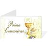 Gicaprice Bigliettini bomboniere Comunione Personalizzati con Stampa Inclusa | Bigliettini Confetti Comunione Personalizzato | Bigliettini bomboniere Stampati | Eventi | Feste (20 Bigliettini - Calice Giallo)