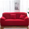 Odot Copridivano 4/3/2/1 Posti Poliestere Tinta Unita, Copridivano Elasticizzato Universale, Copri Divano AntiGraffio, Copri Divano con Braccioli, Fodera Divano Antiscivolo (Rosso,3 posti)