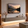 Ribanedy Mobile TV Sospeso Moderna con luce LED | Consolle Multimediale da Parete | Grande Mobile TV con Spazio di Archiviazione per Soggiorno e Ufficio (kaki, 120cm)