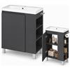paplinskimoebel - Mobile base con lavabo SEVA, 57 cm di larghezza, Set di mobili da bagno per bagno e WC ospiti, Lavabo in piedi o sospeso, Mobiletto con portarotolo - Antracite