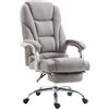 CLP Sedia Ufficio Pacific In Stoffa I Poltrona Direzionale Ergonomica Imbottita Con Poggiapiedi Carico Max 150 KG, Colore:grigio