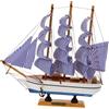 LIOOBO Veliero in Legno Stile mediterraneo Decorazione della casa Intagliato a Mano Barca Modello Nautico Regalo