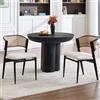 DAYALANE Set di 2 sedie da pranzo in rattan, stile retrò, metà secolo, con schienale in rattan, seduta imbottita per casa, cucina, soggiorno, beige