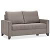 EVERGREENWEB MATERASSI & BEDS EVERGREENWEB Divano letto 2 Posti Trasformabile in Letto Matrimoniale 140x190 cm, Schienale Ribaltabile con Coppia Cuscini Estraibili, Morbido Tessuto Imbottito Tortora, Braccioli Slim, Piedi in Legno