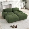 Trdlpyn Divano a 2 Posti in Velluto a Coste, Senza ossa, Componibile Modulare Sofà con Chaise Longue, Braccioli Curvati, Imbottitura in Schiuma Altamente Elastica per Soggiorno e Camera da letto,Verde