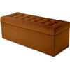 MG Design Pouf contenitore imbottito Marrone - capacità ca. 140 L, fino a 300 kg, superficie morbida con leggero riflesso, struttura in legno massiccio, già montato e facile da pulire