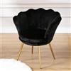 Ya-Home Poltrona per Camera da Letto Poltrona Poltroncine Salotti in Pelliccia Sintetica Poltroncine con Gambe in Metallo Placcato Oro Sedie Imbottite per Soggiorno/Caffè/Vanità, Nero